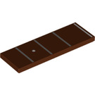 LEGO Marrone rossastro Piastrella 2 x 6 con Guitar Fretboard (Frets 1-4) (69729 / 80161)