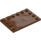 LEGO Červenohnědá Dlaždice 4 x 6 s Cvočky na 3 Edges (6180)