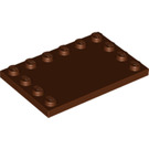 LEGO Roodachtig Bruin Tegel 4 x 6 met Studs Aan 3 Edges (6180)