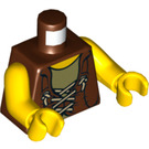LEGO Roodachtig Bruin Torso, Reddish-Brown Tied Waistcoat, Dark Tan Vest en Geel Handen (973 / 76382)