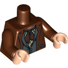LEGO Brun rougeâtre Torse avec Suit Coat, Grey Vest, Brown Tie (973 / 76382)