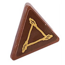 LEGO Rötlich-braun Dreieckig Sign mit Thee Broomsticks Logo Aufkleber mit geteiltem Clip (30259)