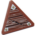 LEGO Rötlich-braun Dreieckig Sign mit Wood und Brackets Aufkleber mit geteiltem Clip (30259)