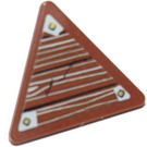 LEGO Rötlich-braun Dreieckig Sign mit Wooden Tafel und 3 Pins Model Links Seite Aufkleber mit geteiltem Clip (30259 / 39728)