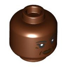 LEGO Reddish Brown Vice Admiral Sloane Minifigure Head (Safety Stud) (3626 / 100516)