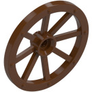 LEGO Reddish Brown Wagon Wheel Ø33.8 with 8 Spokes with Notched Hole (4489)