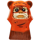 LEGO Reddish Brown Wicket Ewok Head with Tan Face and Wrinkled Hood (103557)