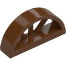 LEGO Reddish Brown Window 1 x 4 x 1.3 Curved with Bars (20309)