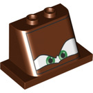 LEGO Rötlich-braun Windschutzscheibe 2 x 4 x 3 mit Mater Augen (72195)