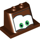 LEGO Rötlich-braun Windschutzscheibe 2 x 4 x 3 mit Mater Gesicht (33507)