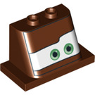 LEGO Rötlich-braun Windschutzscheibe 2 x 4 x 3 mit Mater Green Augen (96640)