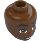 LEGO Reddish Brown Zac Minidoll Head (92198 / 101152)