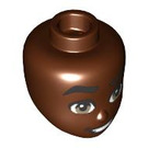 LEGO Reddish Brown Zac Minidoll Head (92198 / 101152)