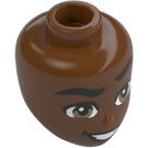 LEGO Reddish Brown Zac Minidoll Head (92198 / 102333)