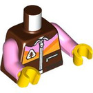 LEGO Reddish Brown Zipper Jacket Torso with Bright Pink Arms (76382)