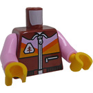 LEGO Rötliches Braun Zipper Jacke Torso mit Bright Rosa Arme (973 / 76382)