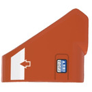 LEGO Orange rougeâtre Incurvé Panneau 3 x 3 x 2 La gauche  avec La Flèche et Warning Label Autocollant (2395)