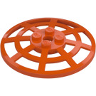 LEGO Rouge Orangé Dish 6 x 6 Webbed (Support carré en dessous) (4285 / 30234)