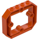 LEGO Rødaktig oransje Panel 1 x 6 x 4.3 med Vindu (49699)