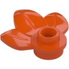 LEGO Rouge Orangé assiette 1 x 1 avec 3 Plante Feuilles (32607)