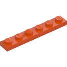 LEGO Rötliches Orange Platte 1 x 6 (3666)