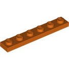 LEGO Roodachtig Oranje Plaat 1 x 6 (3666)