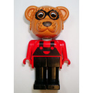 LEGO Ricky Raccoon mit rot oben mit Schwarz Suspenders Fabuland Figur