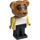LEGO Ricky Raccoon with White Top and Small Eyes Mask Fabuland Figure
