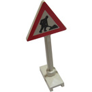 LEGO Road Sign Triangle with Road Worker (649)