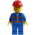 LEGO Road Worker with Red Construction Helmet Minifigure