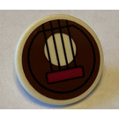 LEGO Roadsign Clip-Aan 2 x 2 Ronde met banjo strings Sticker (30261)