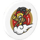 LEGO Roadsign Clip-Aan 2 x 2 Ronde met Monkie Kid Riding Cloud Sticker