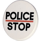 LEGO Roadsign Clip-on 2 x 2 Round with "POLICE STOP" (30261)