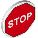 LEGO Roadsign Clip-on 2 x 2 Round with 'STOP' (30261 / 33673)