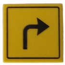 LEGO Roadsign Clip-päällä 2 x 2 Neliö jossa Nuoli 'Turn Oikein' Kuvio avoimella "U"-klipsillä (15210)