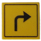 LEGO Roadsign Clip-Aan 2 x 2 Vierkant met Pijl 'Turn Rechtsaf' Patroon met open 'U'-clip (15210)
