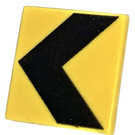 LEGO Roadsign Clip-on 2 x 2 Square with Black Chevron with Open 'U' Clip (15210 / 83395)