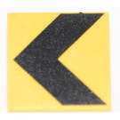 LEGO Roadsign Clip-on 2 x 2 Square with Black Chevron with Open 'U' Clip (15210 / 83395)