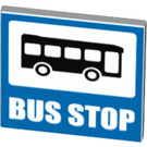 LEGO Roadsign Clip-on 2 x 2 Square with Blue Bus Stop Decoration with Open 'O' Clip (15210 / 27098)