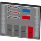 LEGO Roadsign Clip-on 2 x 2 Square with Blue, Red and Gray Switches with Open 'U' Clip (15210 / 23805)