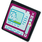 LEGO Roadsign Clip-on 2 x 2 Square with Computer Screen 41085 Sticker with Open 'O' Clip (15210)