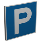 LEGO Roadsign Clip-on 2 x 2 Square with Parking with Open 'U' Clip (15210)