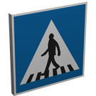 LEGO Roadsign Clip-auf 2 x 2 Quadratisch mit Zebra Crossing Sign mit offenem 'U'-Clip (15210)