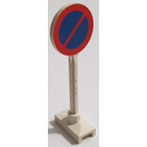 LEGO Roadsign Round with No Parking (Diagonal to Right)