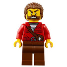 LEGO Robber with Full Beard and Red Fringe Shirt Minifigure