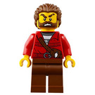 LEGO Robber med Full Skjegg og Rød Fringe Skjorte Minifigur