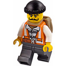 LEGO Robber mit Moustache, Orange Vest und Open Sack Minifigur