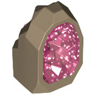 LEGO Steen met Transparant Dark Pink Crystal (49656)