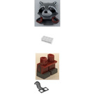 LEGO Rocket Raccoon with Gray Fur and Dark Red Suit Minifigure