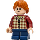 LEGO Ron Weasley - Donkerrood Plaid Shirt Minifiguur